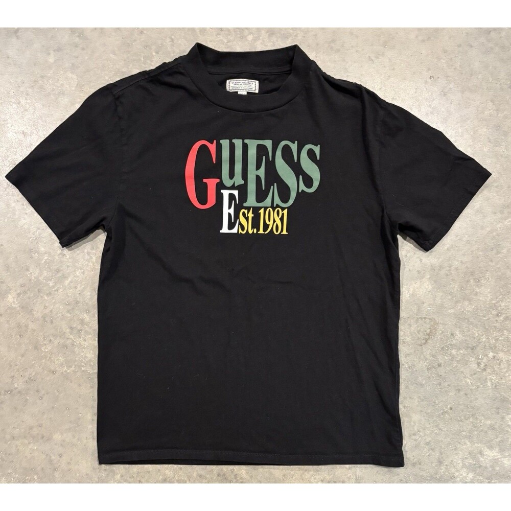 Vintage GUESS Originals Logo T-Shirt 1990’s y2k Men’s Black Tee Size Small